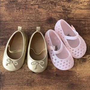 OLD NAVY Pink and Gold Ballet Flats Mary Janes
